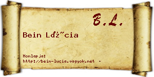 Bein Lúcia névjegykártya